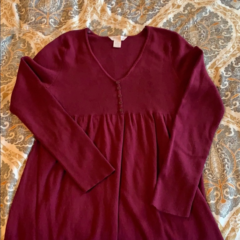 Burgundy maternity sweater dress